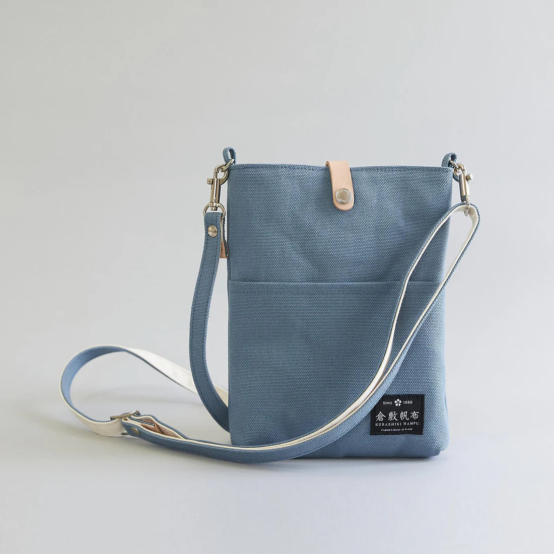 Kurashiki Hampu Canvas Shoulder Bag - Blue Jade Japanese Vintage Tote for Women & Men | Perfect for Travel, Work & Daily Use