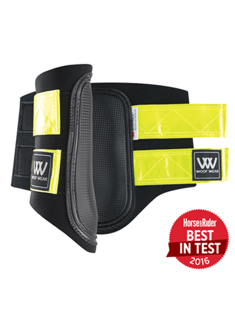 Woof Wear Fluorescent Club Brushing Boots for Horses - High Visibility Reflective Horse Boots for Night Riding & Training - Durable & Breathable Equestrian Leg Protection