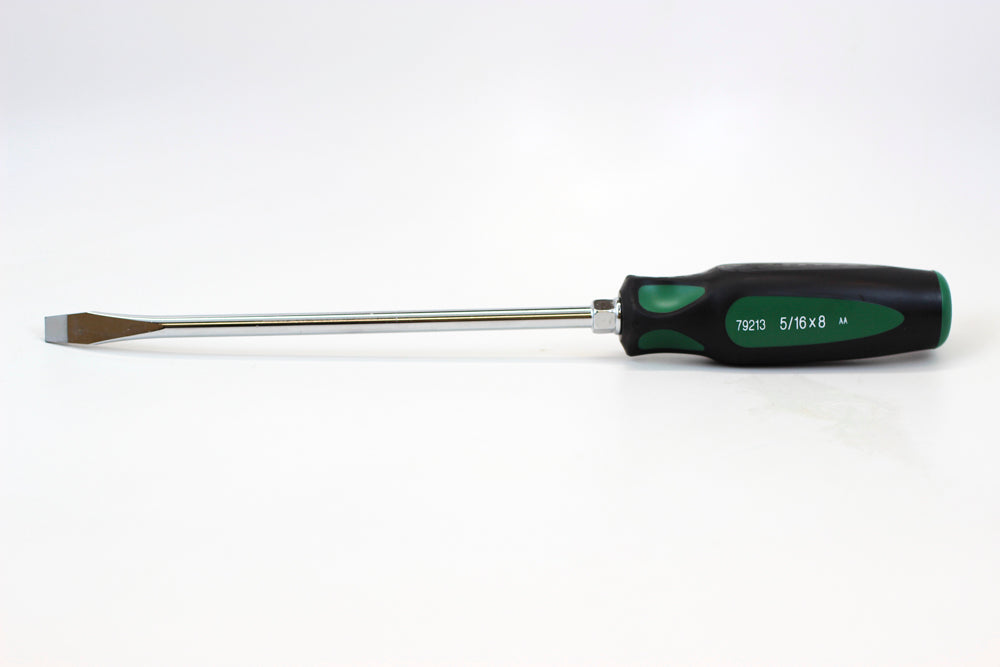 5/16 x 8 Inch Keystone CushionGrip Slotted Screwdriver - Comfortable Grip for DIY Projects, Home Repairs & Electrical Work