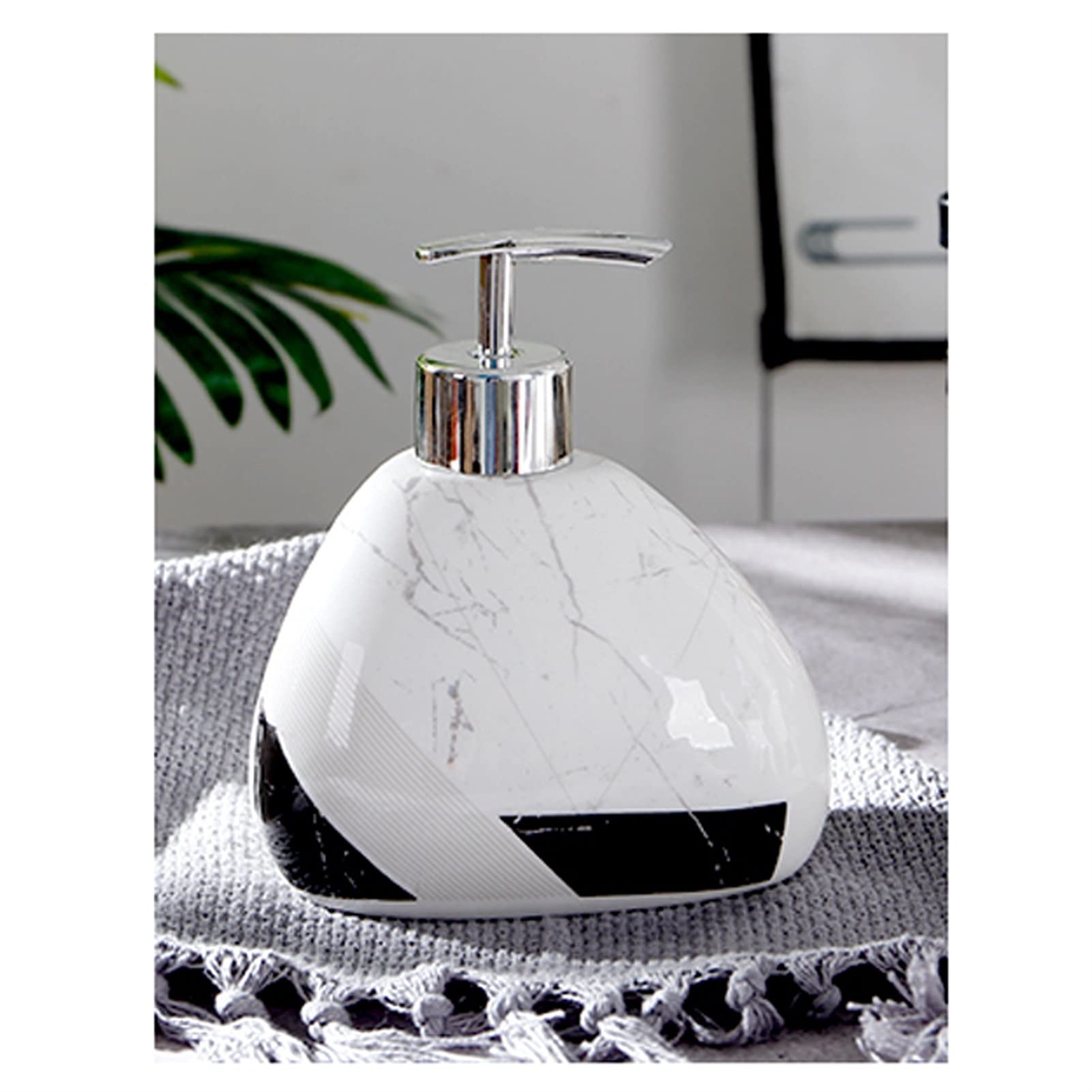 Refillable Ceramic Hand Soap Dispenser Set - Elegant Liquid Soap & Lotion Bottle for Bathroom, Kitchen & Hotel Use | Includes Soap Dish, Toothbrush Holder & Cotton Swab Organizer | Perfect for Home, Spa & Guest Bathroom Essentials