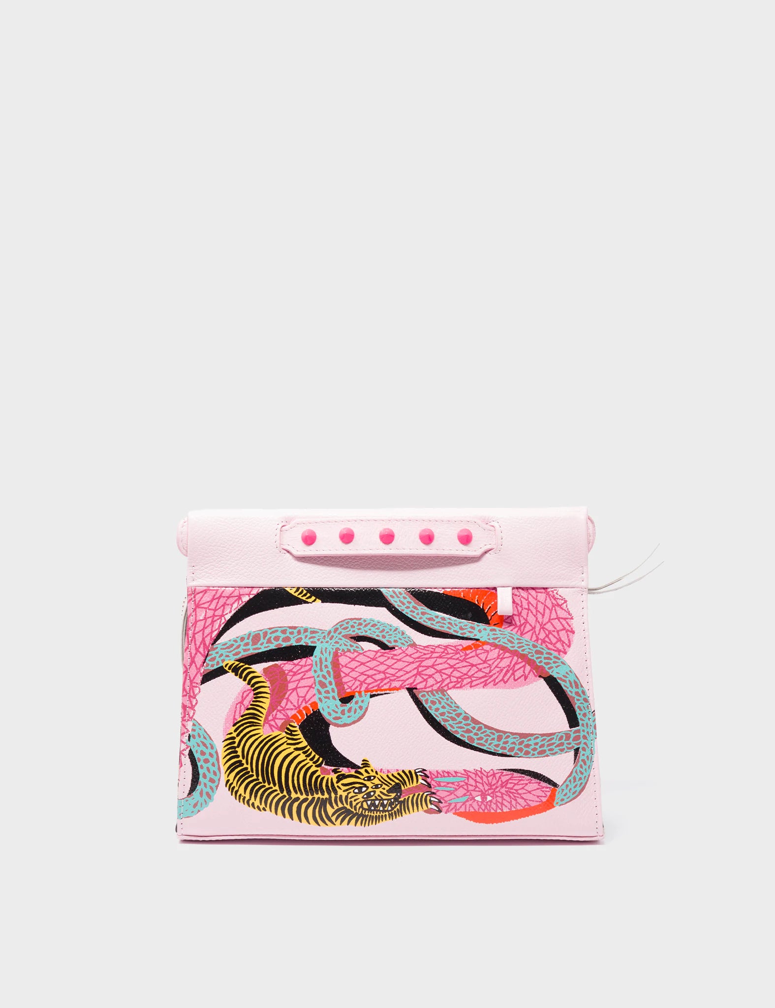 Vali Crossbody Small Parfait Pink Leather Bag - Tangle Tales Black Design - Stylish Women's Shoulder Purse for Everyday Use, Travel & Shopping