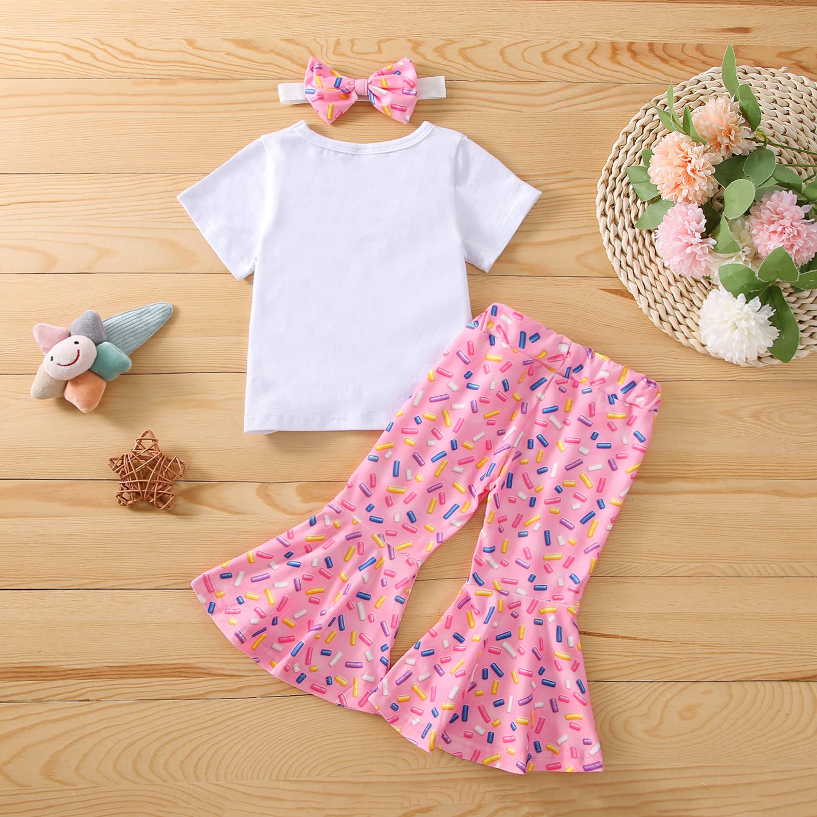 Adorable Newborn Baby Girls Pink Striped Tutu Dress & Headband 2Pcs Set - First Birthday Outfit, Casual Donut Print Skirt & Matching Headband | Perfect for Photoshoots, Birthday Parties & Special Occasions