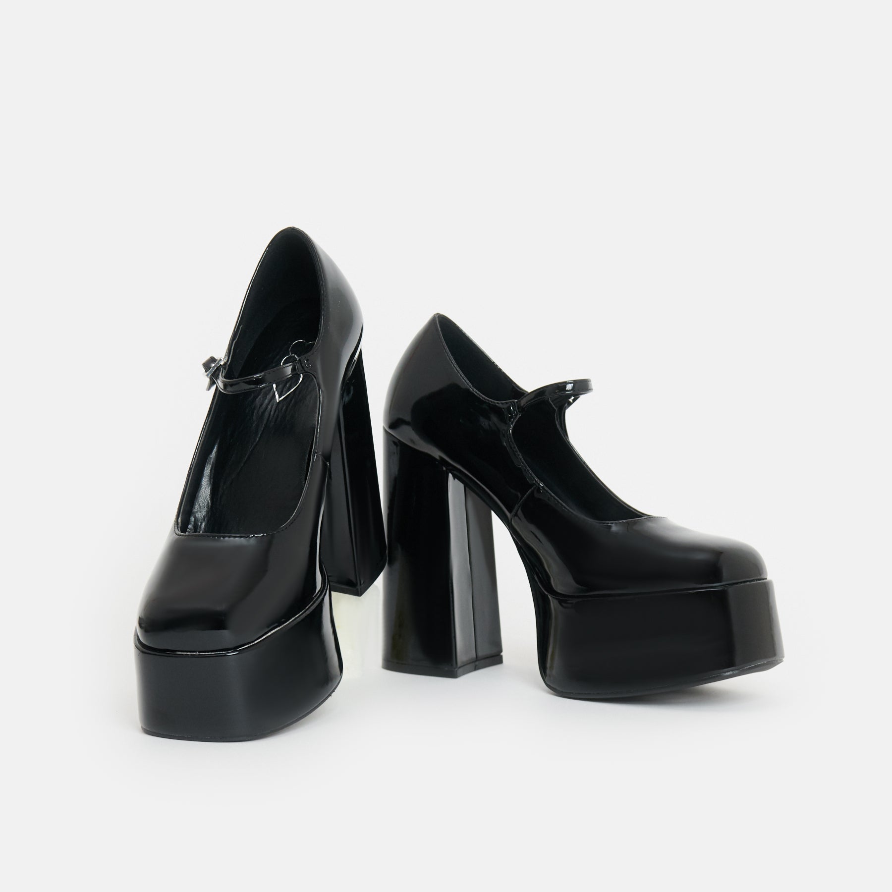 Darkbloom Black Patent Leather Platform Heels for Women - Stylish High Heel Pumps for Party, Wedding & Evening Events