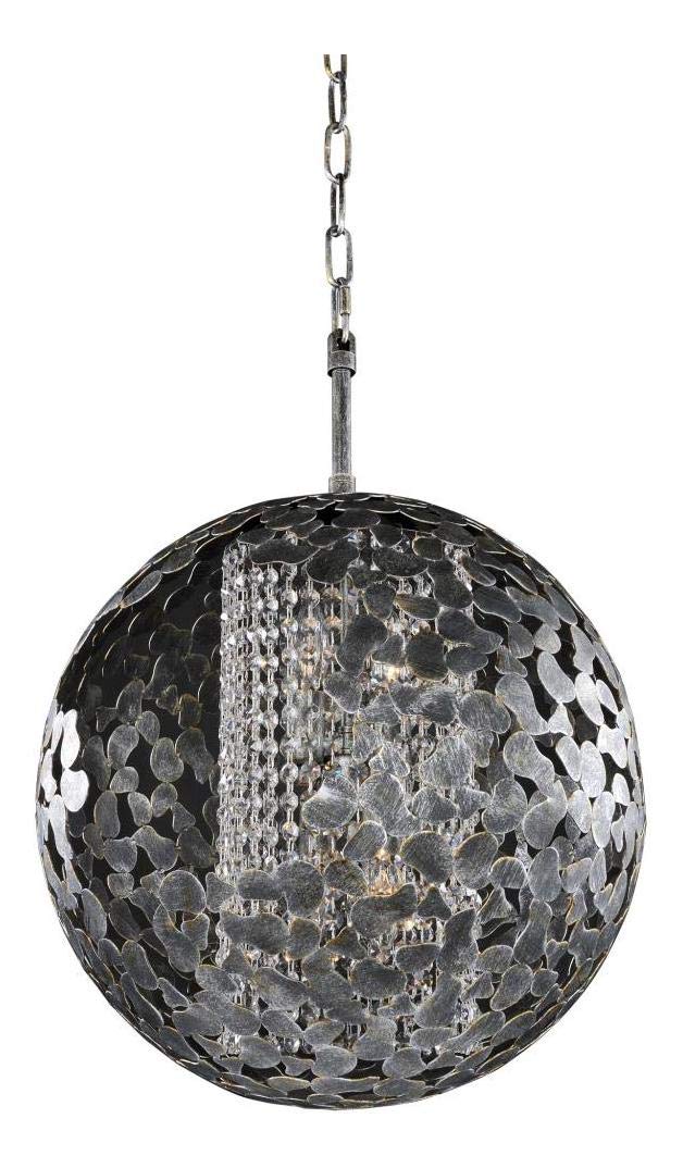 Belladonna 4-Light Chandelier - 18 Inch Antique Silver Leaf Finish - Elegant Dining Room & Bedroom Lighting Fixture