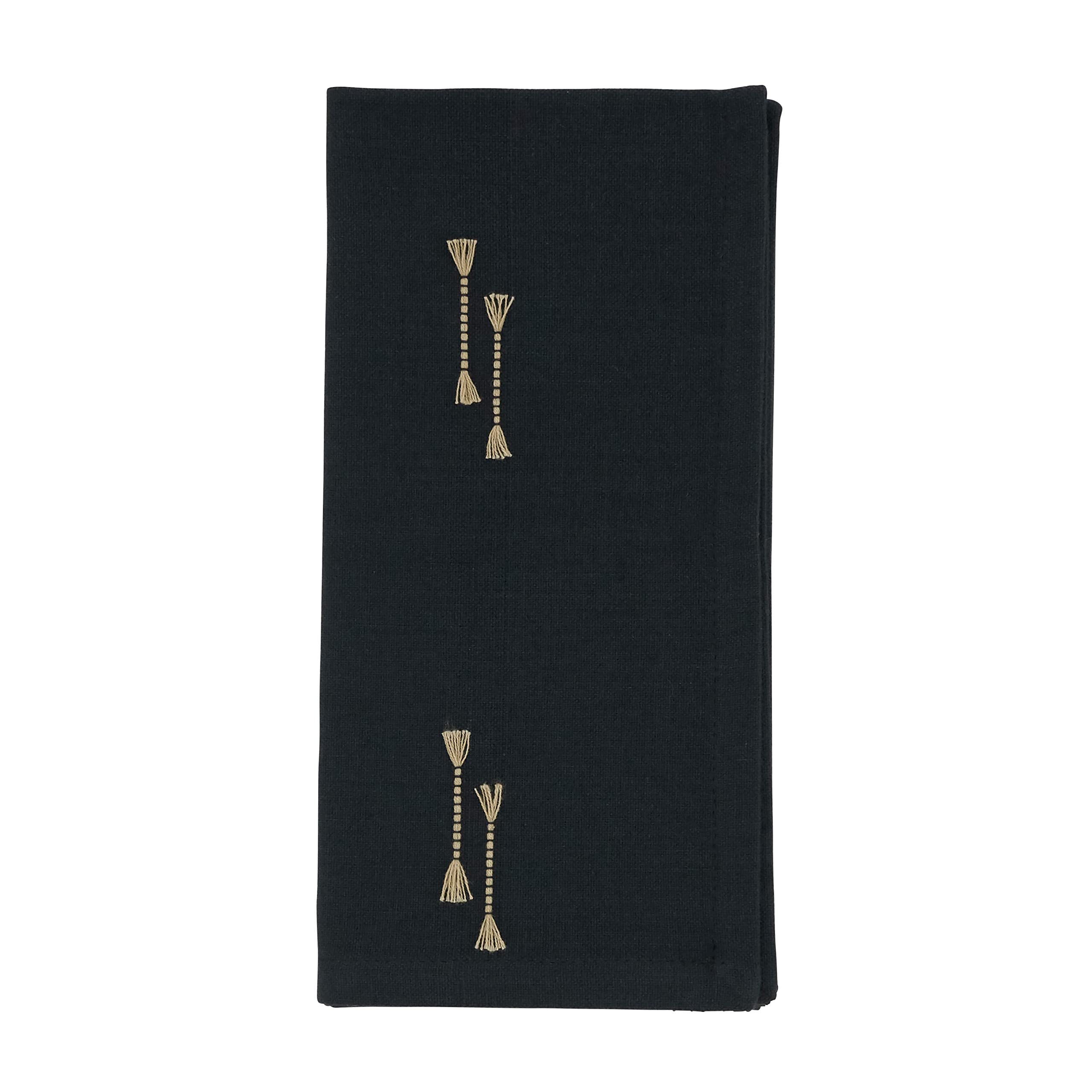 Elegant Fringe Line Table Napkins Set of 4 - Premium Cotton Decorative Dinner Napkins for Formal Dining, Parties & Holiday Gatherings
