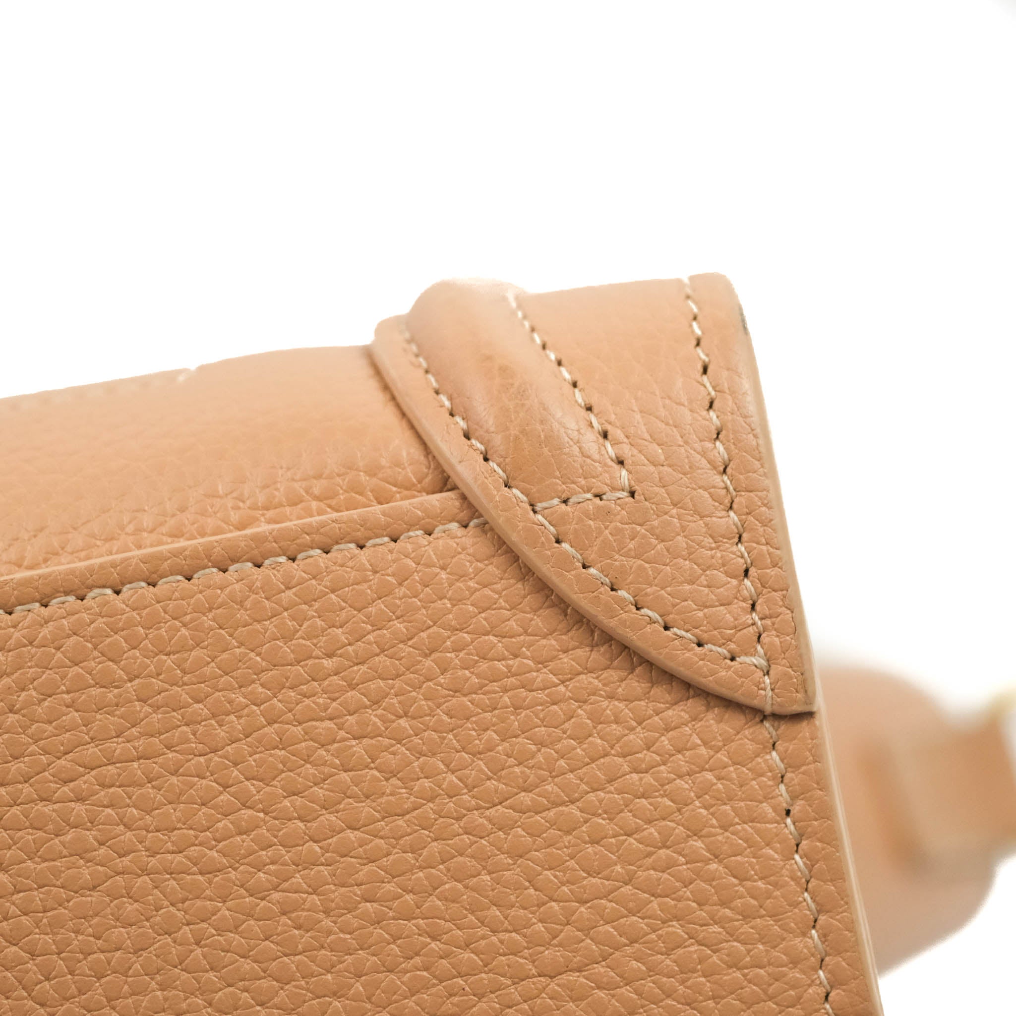 Celine Nano Luggage Bag in Beige Pink Drummed Calfskin Leather - Perfect for Work, Travel & Everyday Use