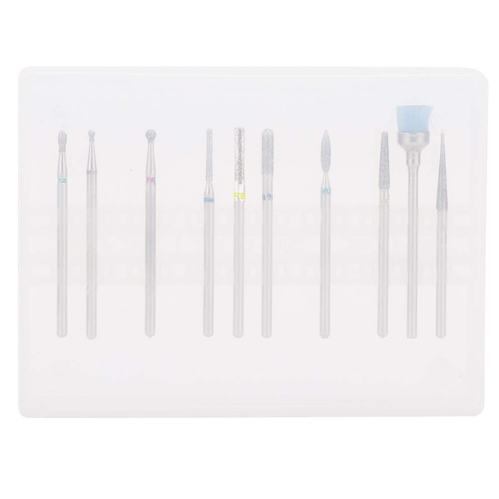 Professional 10-Piece Nail Drill Kit for Manicure & Pedicure - Electric Nail Polishing Machine Accessories with Sharpening Grinding Bits for Gel & Natural Nails | Perfect for Salon, Home Use & Nail Art Carving