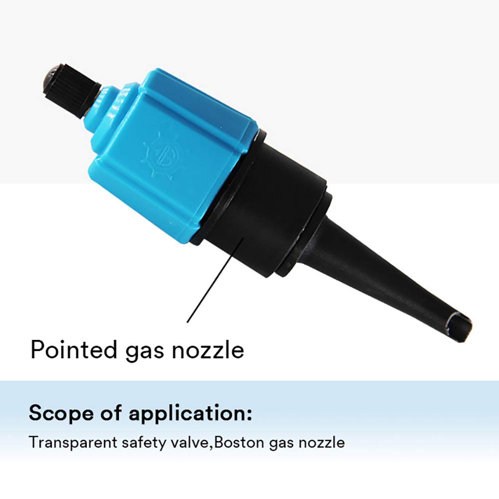 **Inflatable Air Pump Valve Adapter Nozzle - Universal Rubber Boat, Tire, Pool Float Compressor Converter - Black & Blue - Perfect for Kids Toys, Outdoor Gear & Water Sports**