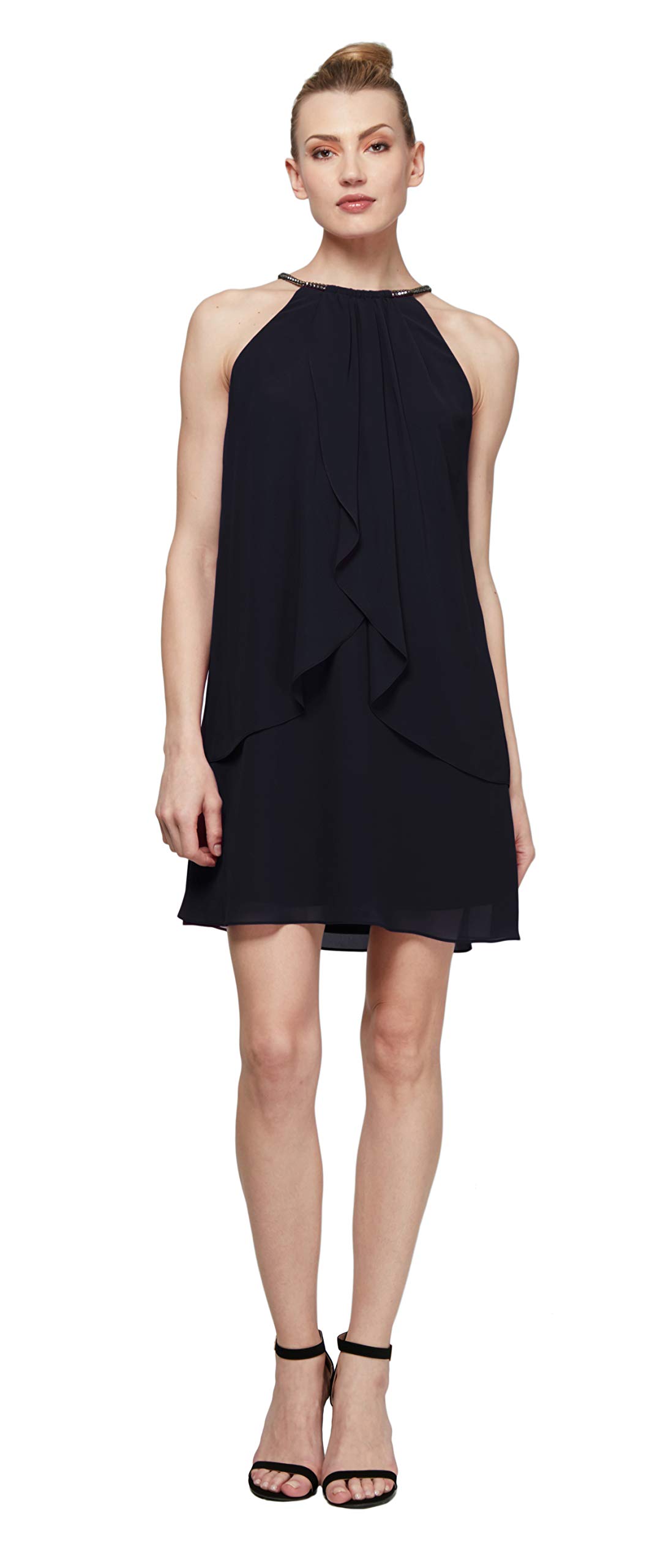 Elegant Beaded Halter Neck Cocktail Dress for Women - Wedding Guest & Party Gown in Petite/Regular Sizes | Perfect for Evening Events, Bridal Showers & Special Occasions
