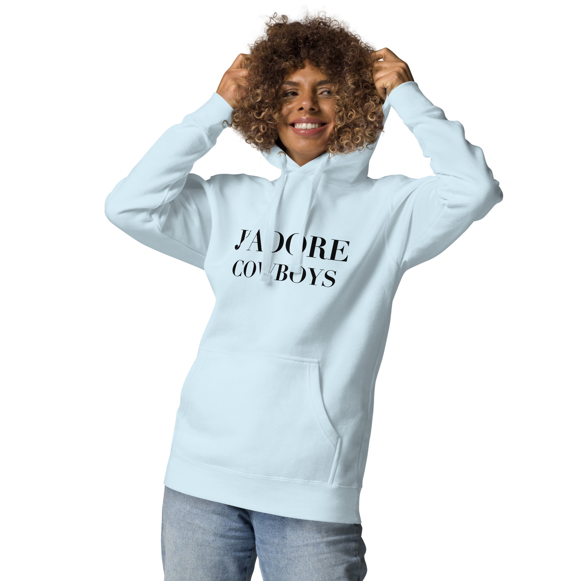 J’Adore Cowboys Unisex Hoodie - Soft Cotton Pullover Sweatshirt for Men & Women | Perfect for Casual Wear, Outdoor Activities & Western Fashion Lovers