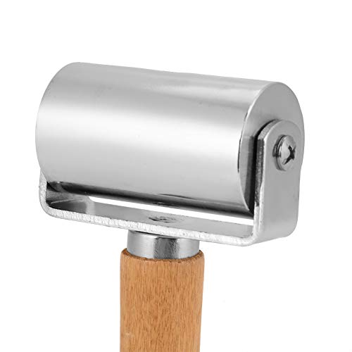Premium Leatherworking Roller - 60mm Carbon Steel Leather Press Roller with Wooden Handle for Leathercrafting, DIY Projects & Leather Glue Application - Perfect for Leather Stamping, Embossing & Crafting Accessories