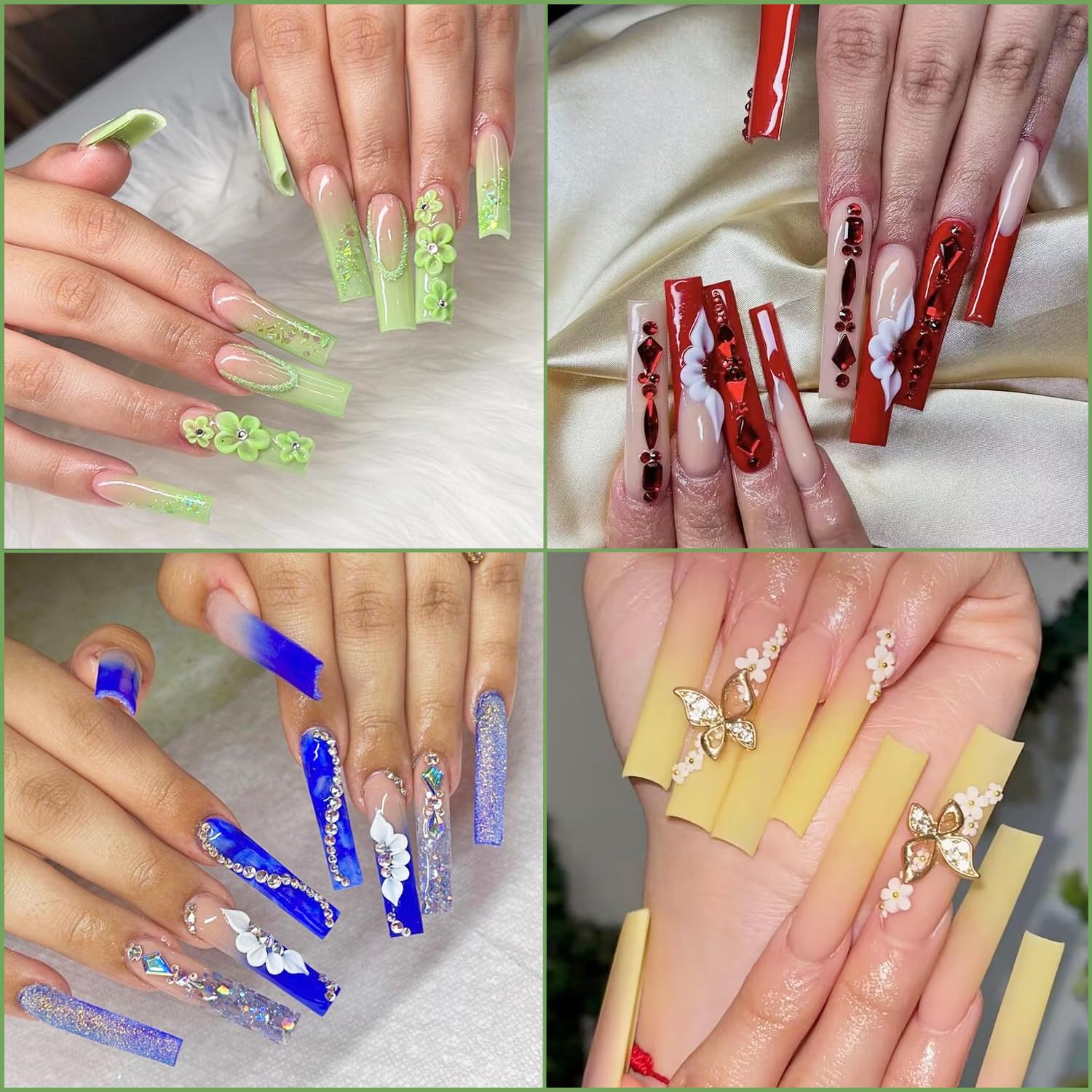500 Pcs Clear Square Acrylic Nail Tips for Professional Nail Art - Long False Nails with Glue & Adhesive Tabs - Complete DIY Nail Kit with Nail Clipper & Files - Perfect for Salon, Home Manicure & Party Nail Designs