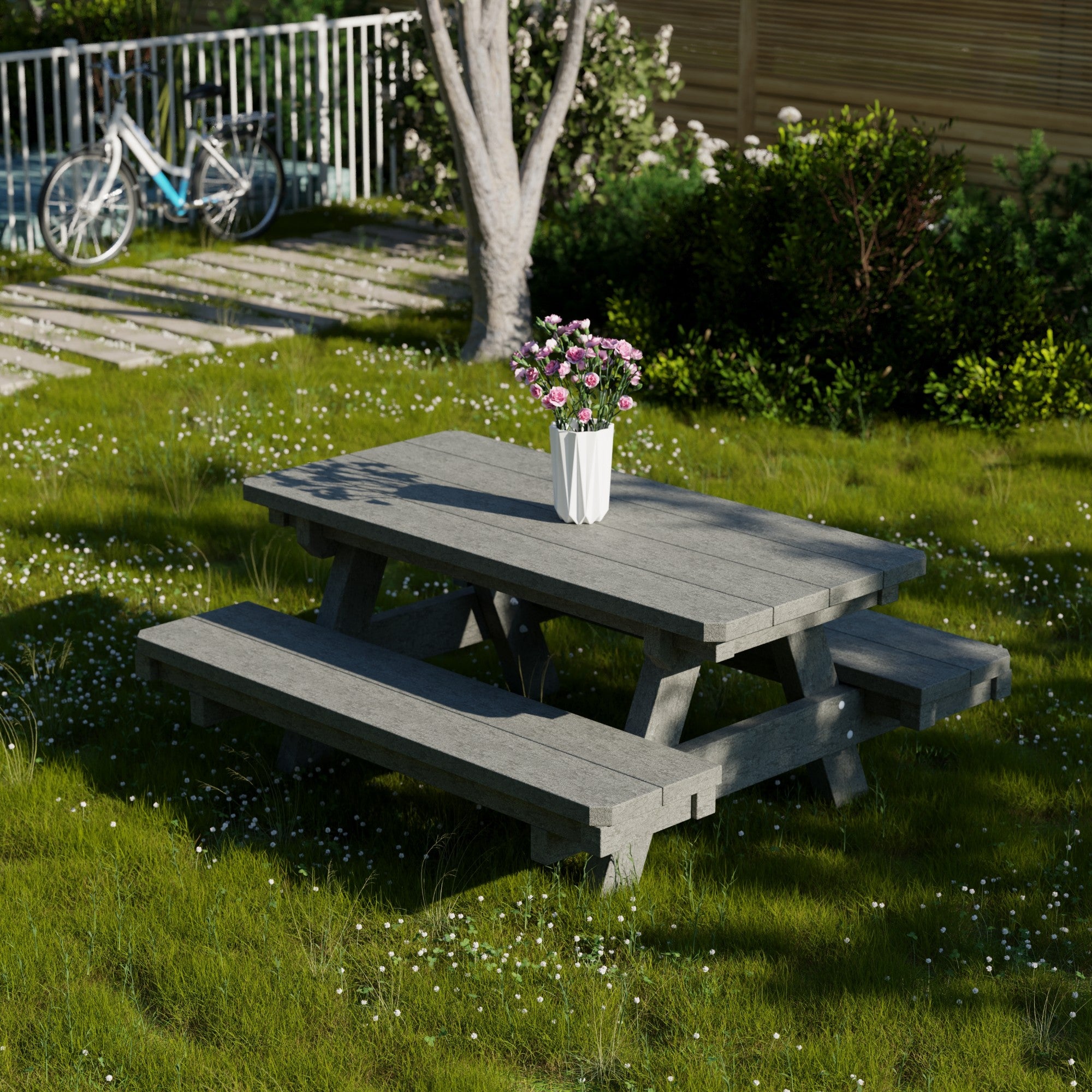 Heritage Kids Picnic Table - Durable Outdoor Wooden Table for Children's Playtime, Backyard, and Garden Activities