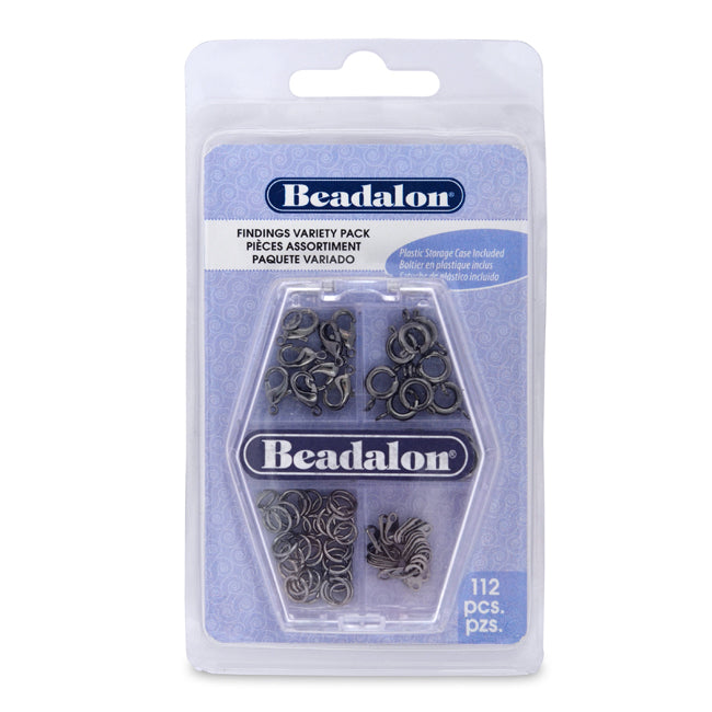 BEADALON Jewelry Making Kit - 112-Piece Findings Variety Pack for DIY Bracelets, Necklaces & Earrings - Perfect for Crafters, Beaders & Jewelry Designers