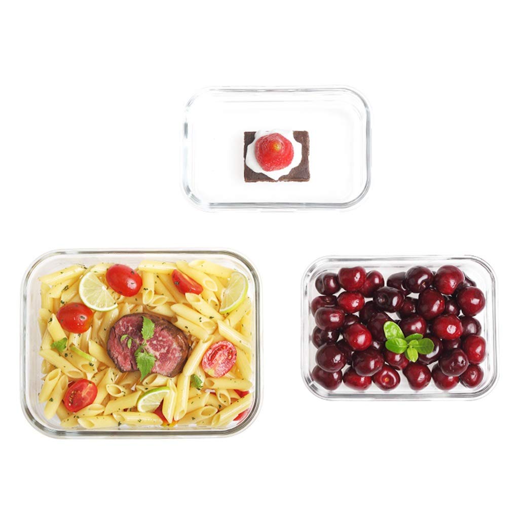 LINGLING Glass Food Storage Containers with Lids - Airtight Bento Lunch Box Set, Heat-Resistant Glass Meal Prep Containers for Fresh Food & Fruit Storage - Perfect for Home, Office, and Picnic Use