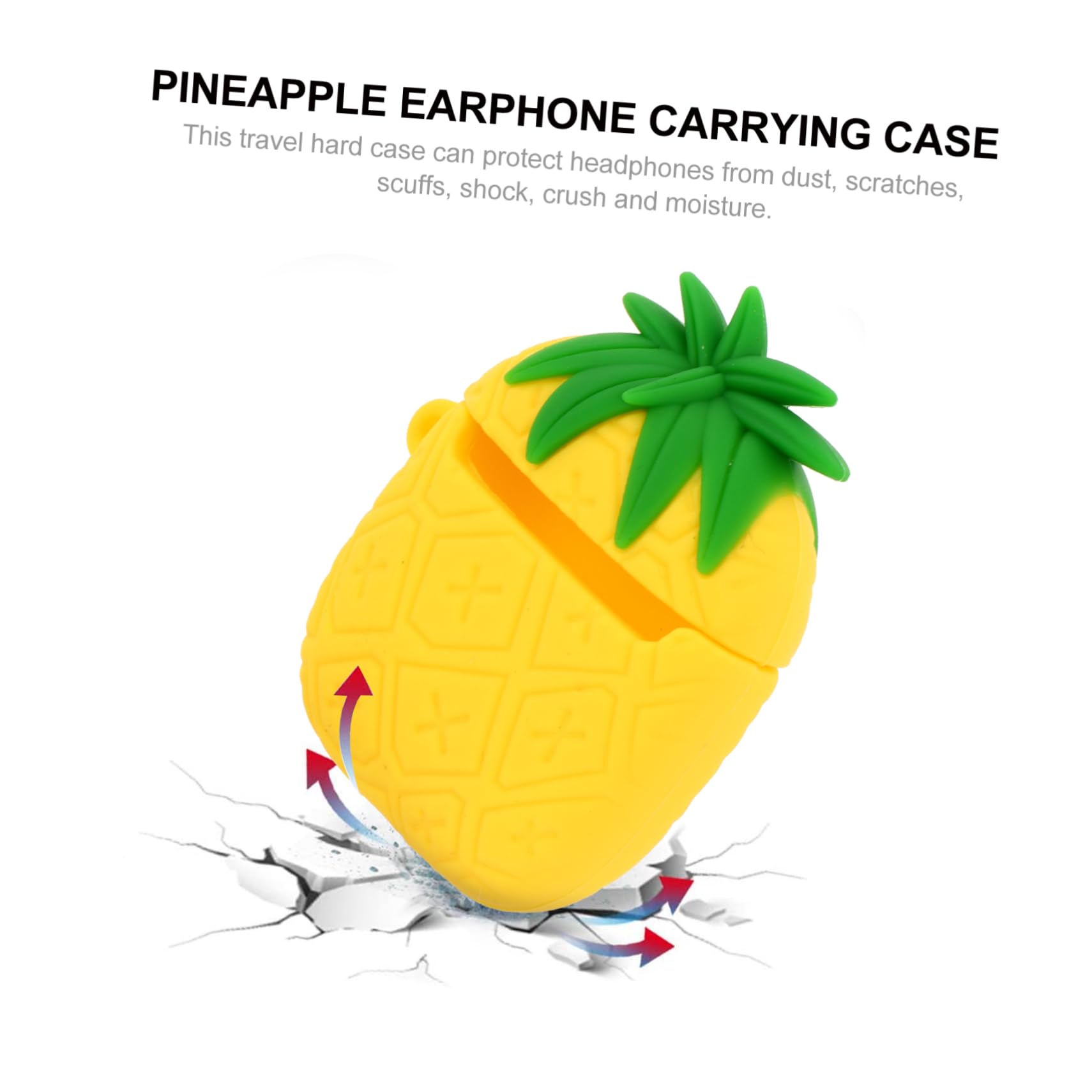 Mikikit Universal Travel Storage Box - 1pc Pineapple Design Earphone Case for AirPods, Earbuds & Accessories | Compact Organizer for Travel, Office & Daily Use