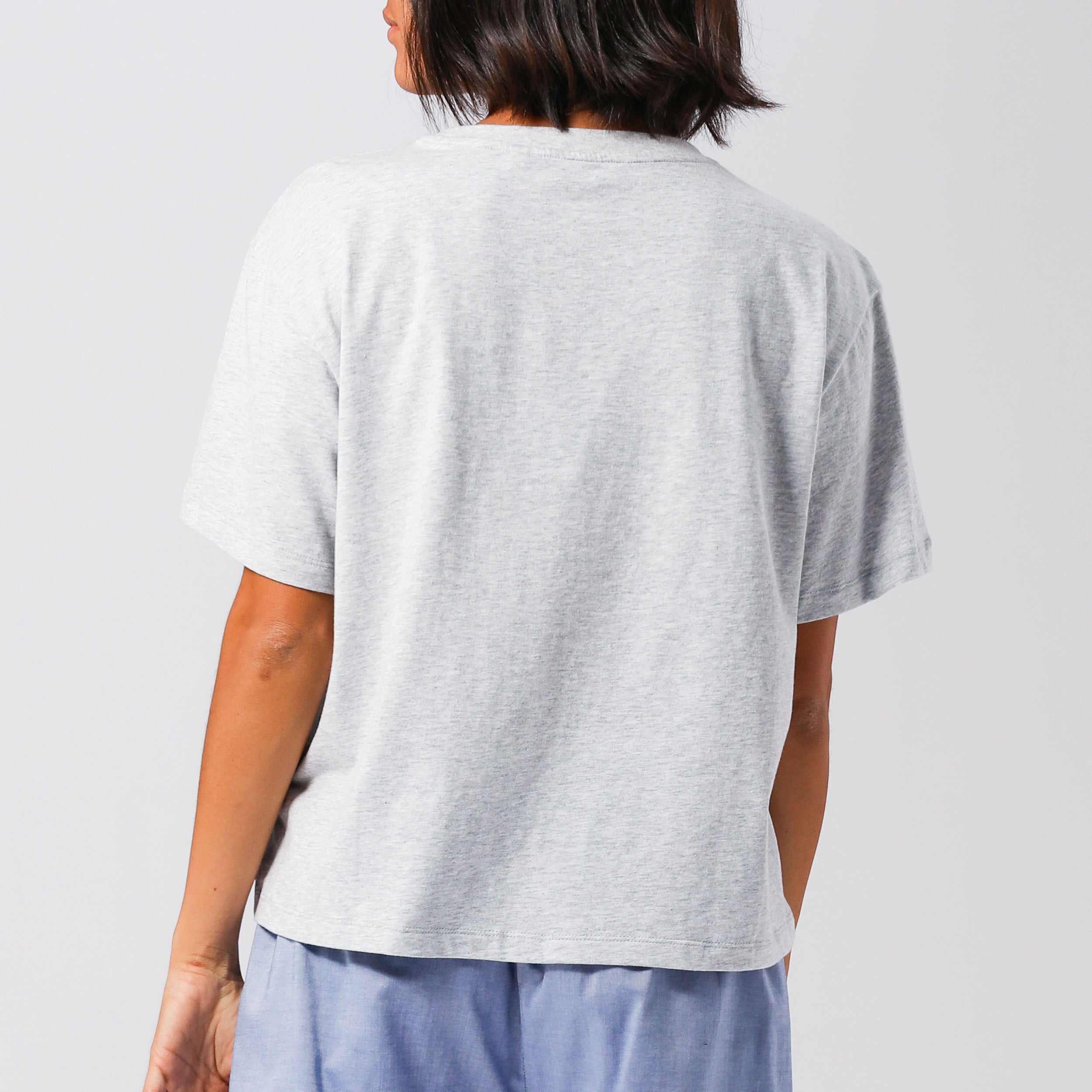 Women's Cotton Short Sleeve T-Shirt - Light Grey Marle | Soft & Breathable Casual Top for Everyday Wear, Gym, Travel & Outings