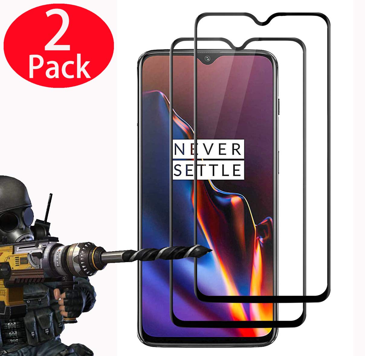 2 Pack OnePlus 7 Tempered Glass Screen Protector - 9H Hardness, HD Clear, Anti-Scratch, Bubble-Free with Microfiber Cleaning Cloth - Perfect for Work, Travel & Everyday Protection
