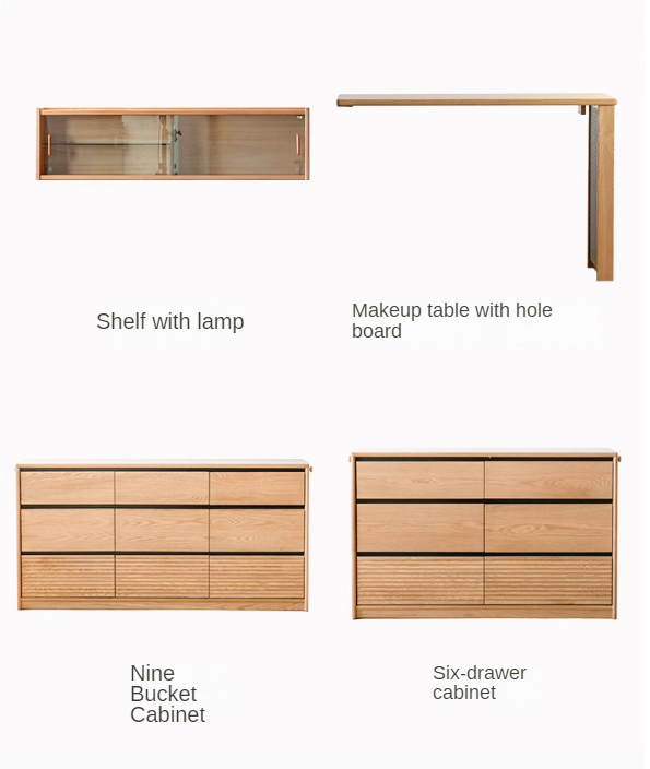 Solid Oak Wood Modern Extendable Dressing Table - Adjustable Vanity Desk for Makeup & Skincare - Perfect for Bedroom, Dorm, or Apartment