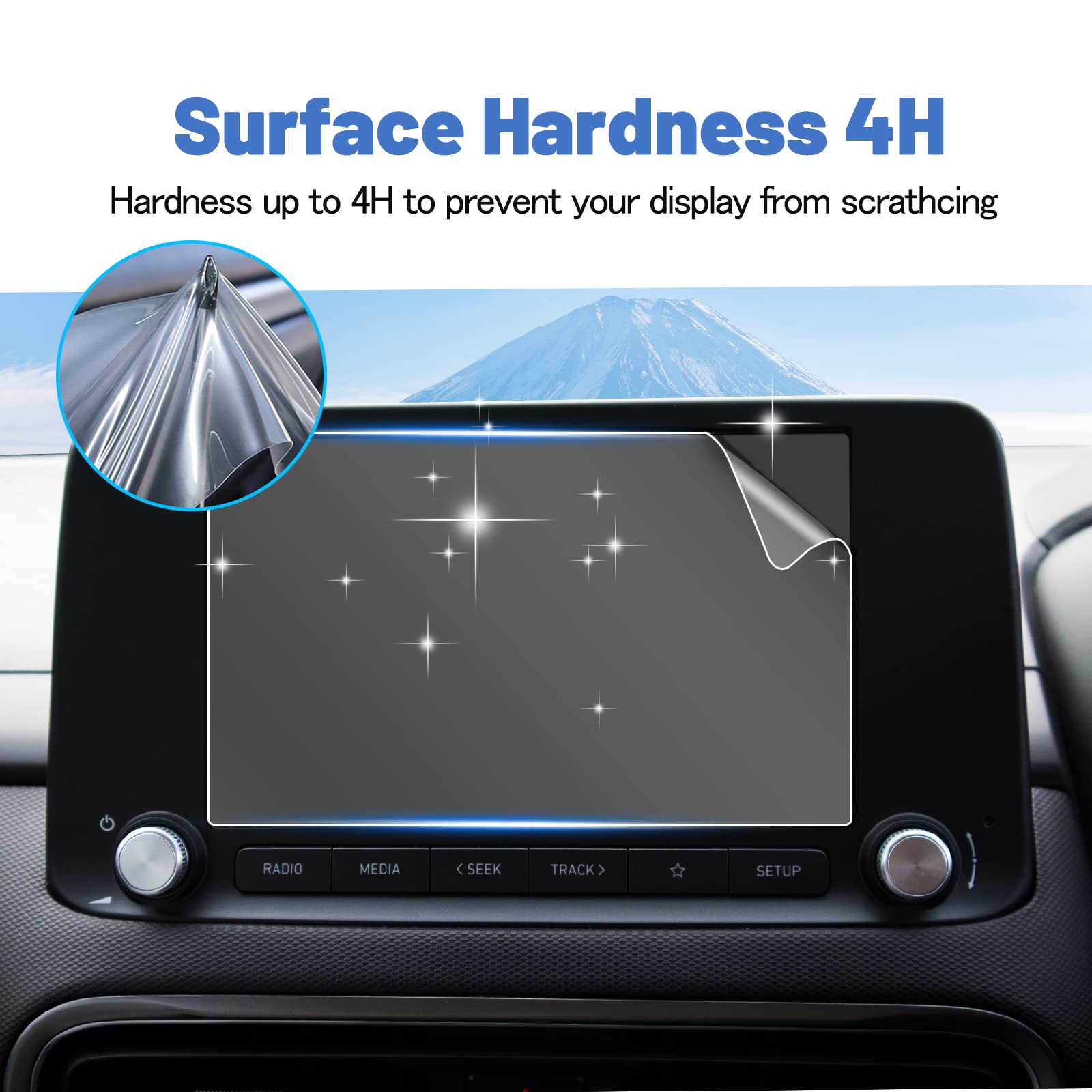 2023 Hyundai Kona Screen Protector 8 Inch - HD Clear Anti-Scratch Film for 2022-2023 Kona SE/SEL & EV SEL Models | Perfect Fit Touchscreen Protection for Navigation & Daily Driving