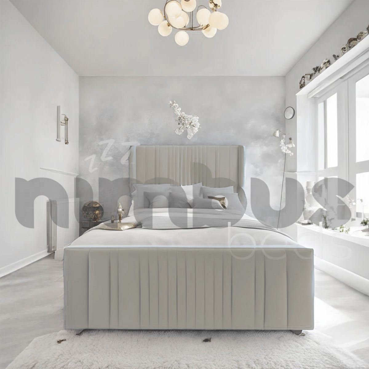 Rio Bed Frame with Wings - Sturdy Queen/King Size Bed Frame with Headboard & Footboard - Perfect for Modern Bedrooms & Guest Rooms