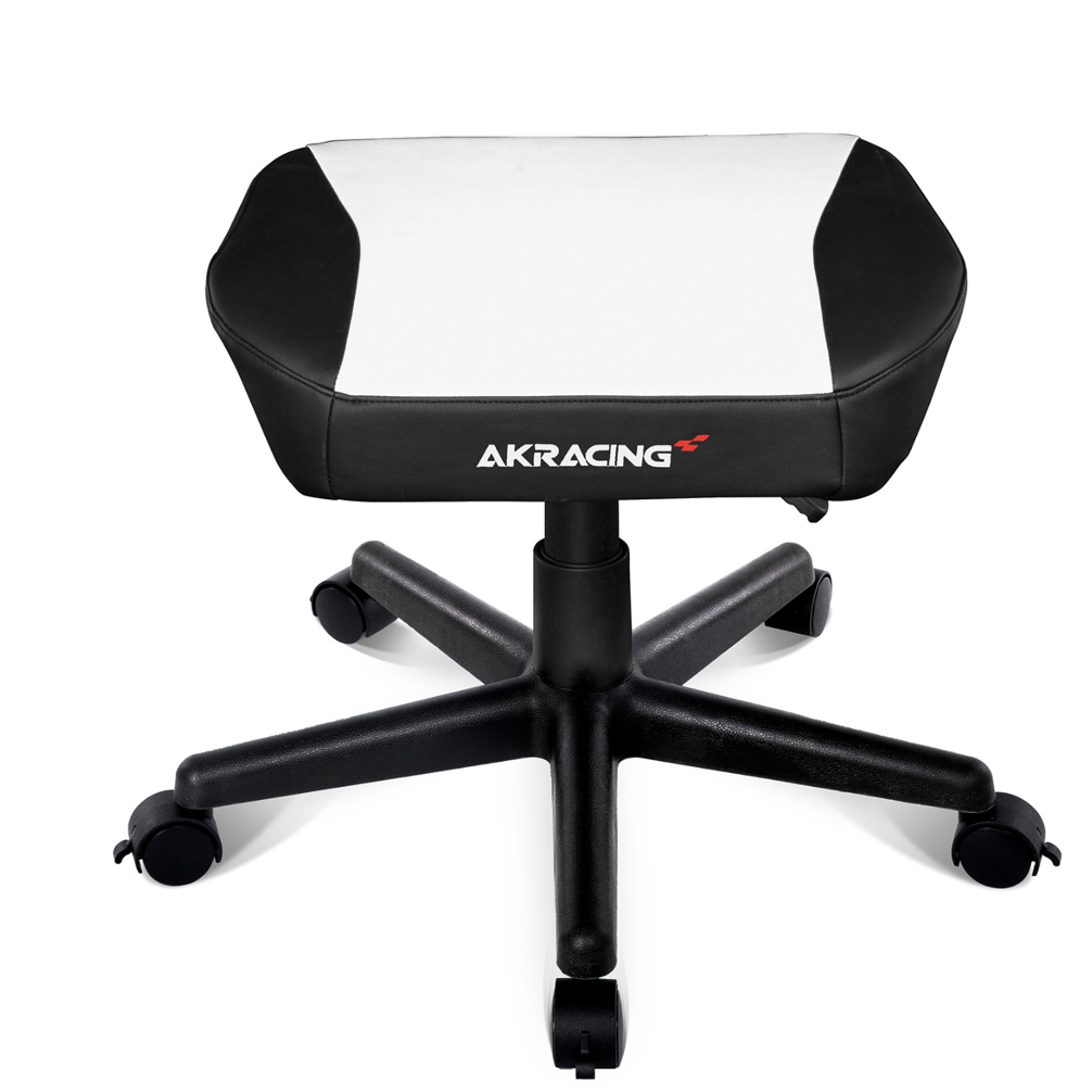 AK Racing Footrest - Ergonomic Gaming Foot Stool for Office & Home, Adjustable Height & Comfortable Support, White - Perfect for PC Gaming, Workstation & Relaxation