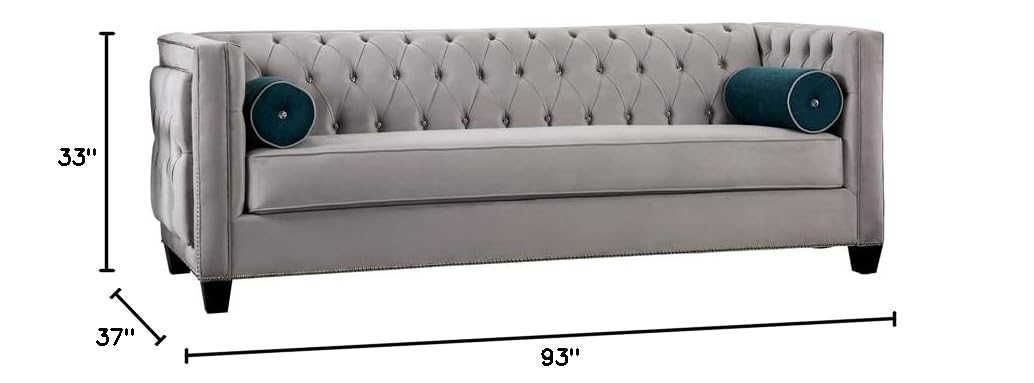 Furniture of America Youngquist Transitional Fabric Upholstered Sofa in Gray - Modern Living Room Couch for Home & Office Comfort