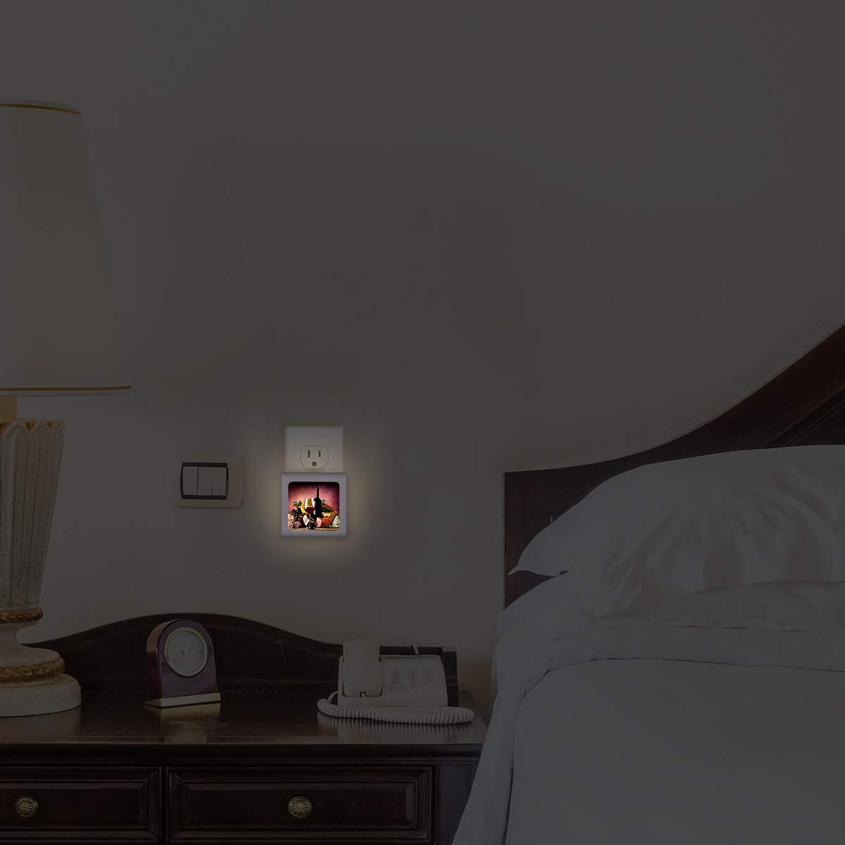 Dimmable LED Night Light with Auto On/Off Sensor, Adjustable Brightness & Warm White Light - Perfect for Bathroom, Hallway, Nursery & Bedroom - Creates Cozy Ambience for Relaxation & Nighttime Safety