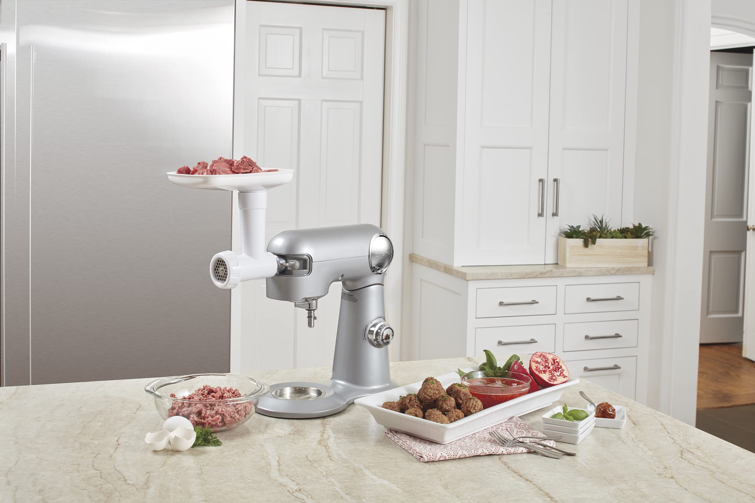 Cuisinart MG-50 Meat Grinder Attachment for SM-50 & SMD-50 Stand Mixers - White | Perfect for Home Kitchen, Sausage Making & Ground Beef Prep