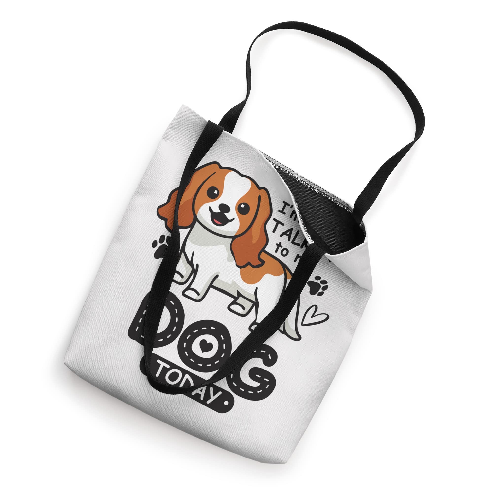 Funny Dog Lover Tote Bag - 'I'm Only Talking To My Dog Today' Slogan - Perfect for Dog Owners, Pet Lovers & Crazy Dog People - Great for Grocery Shopping, Beach Trips & Daily Use