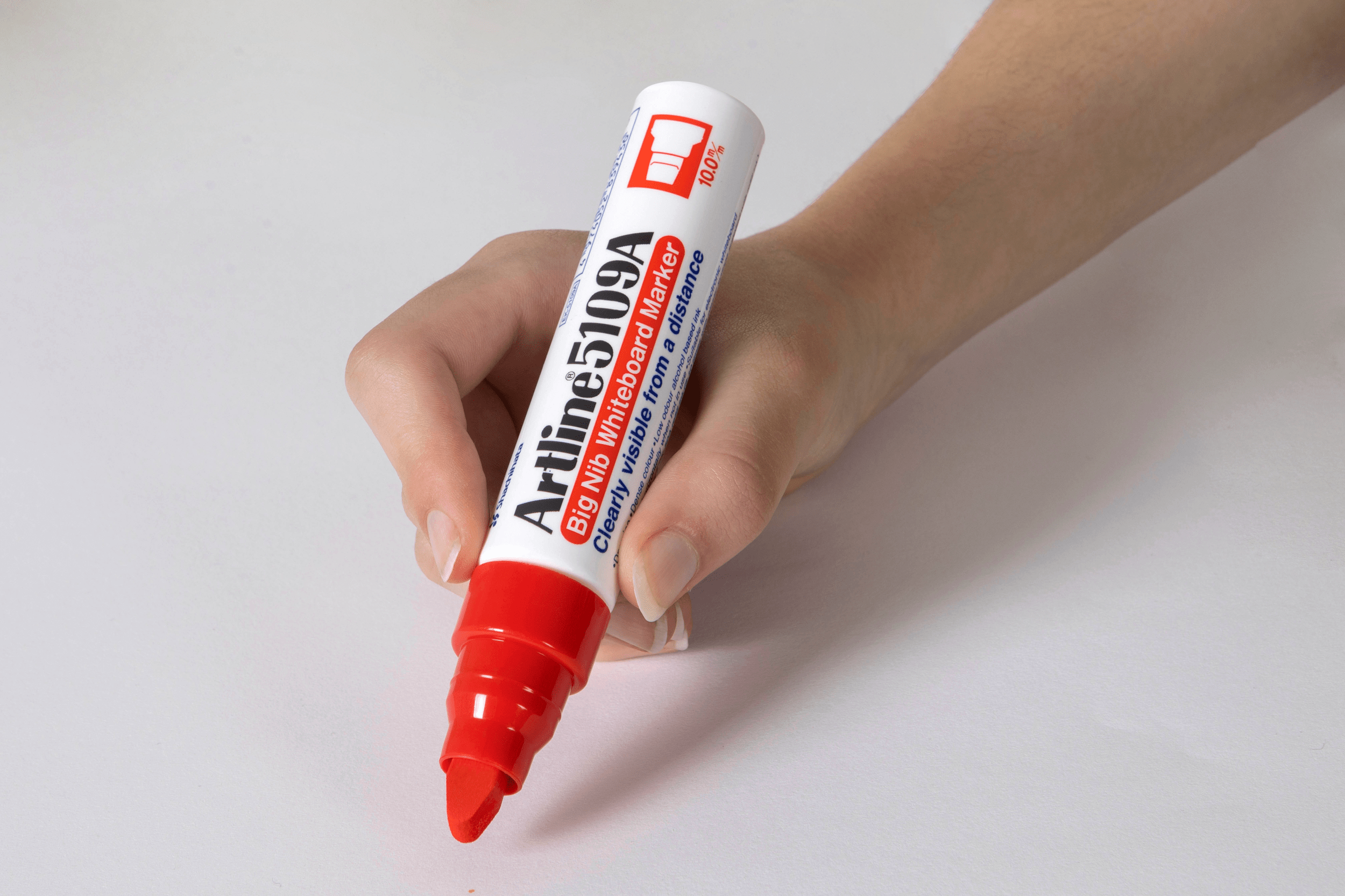 Artline 5109A Whiteboard Marker - 10mm Chisel Tip, Red Ink - Ideal for Office Meetings, Classroom Teaching & Home Organization