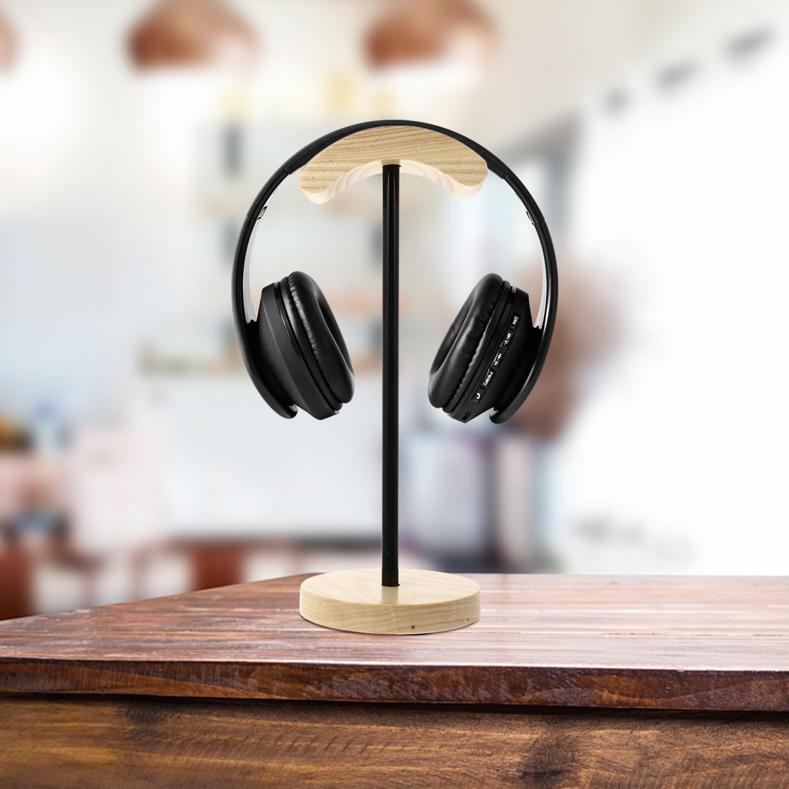 CAXUSD Universal Wooden Headset Hanger Holder - Gaming Headphone Stand for Desk, Computer, Home & Office Organization - Perfect for Gamers, Streamers & Remote Workers