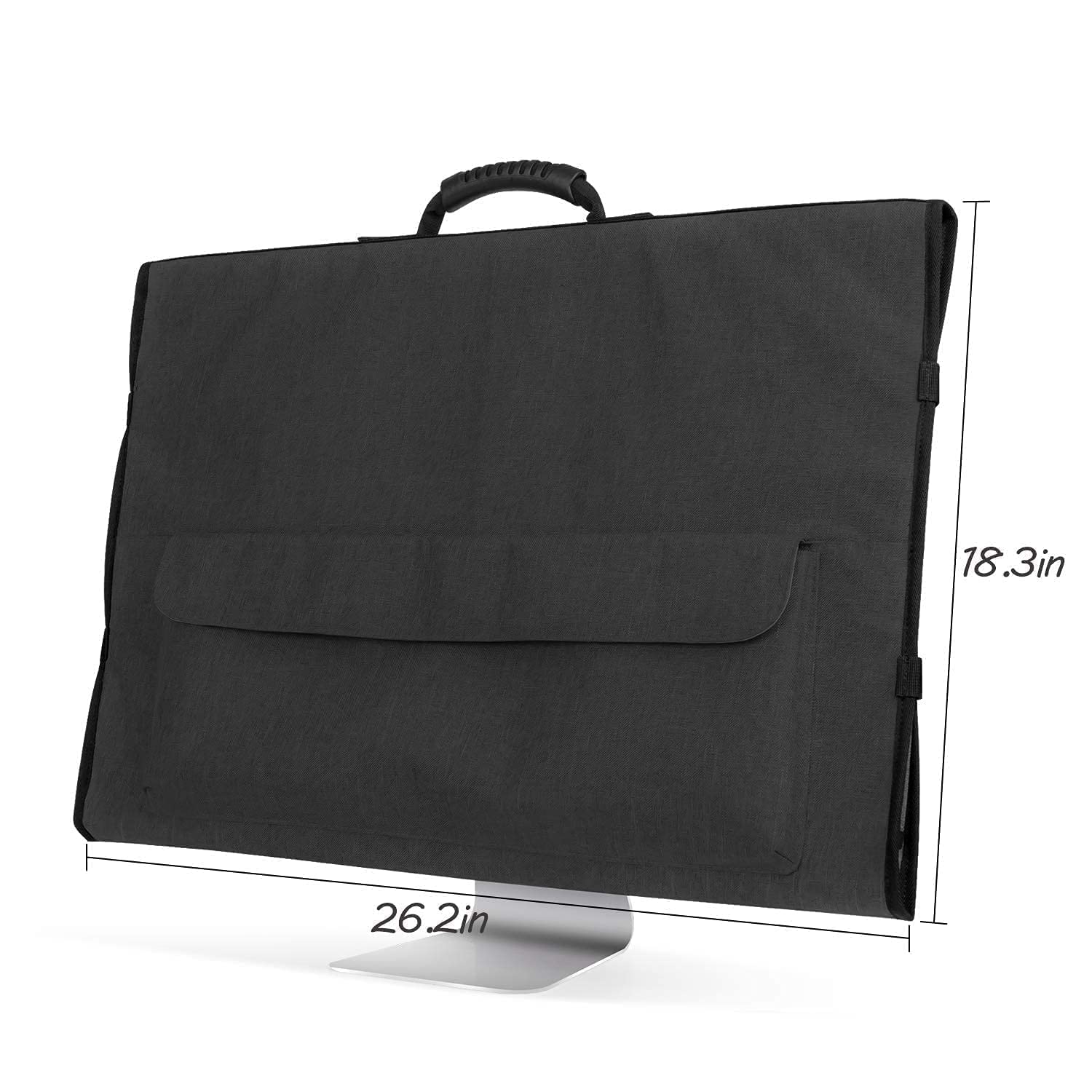 CURMIO Rolling Tote Bag with Wheels & Rubber Handle - Compatible with Apple iMac 21.5 inch Desktop Computer - Black Patented Design - Perfect for Office, Travel & Tech Transport
