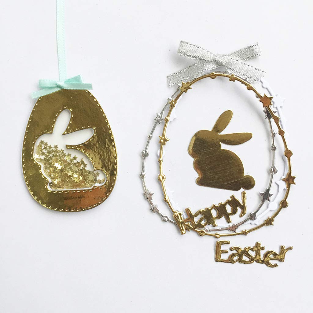 Easter Bunny Egg Metal Die Cuts - Card Making & Scrapbooking Supplies - DIY Embossing Dies for Paper Crafts, Greeting Cards, and Album Decorations - Perfect for Easter DIY Projects, Handmade Cards, and Holiday Scrapbooking