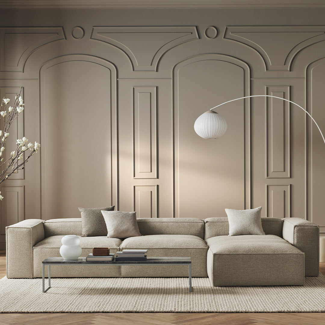 Cosima 2 Small Modular Sectional Sofa with Pouf - Modern Living Room Furniture for Small Spaces, Apartments & Cozy Home Decor