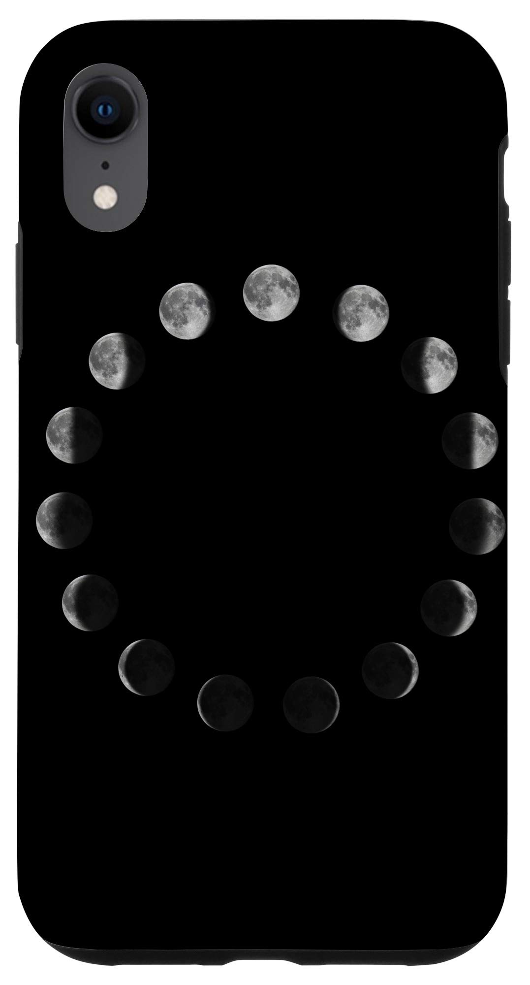 iPhone XR Case - Eclipse & Moon Phases Photography Design - Space Sky Black Protective Cover for Night Photography & Astronomy Enthusiasts