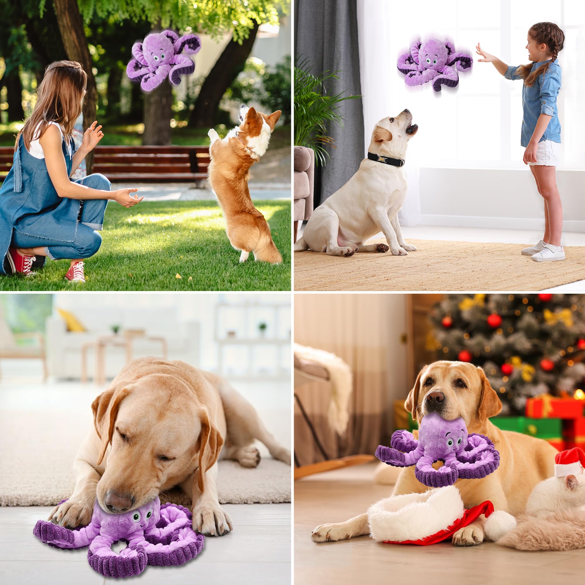Best Squeaky Octopus Dog Toys for Large, Medium & Small Breeds - Interactive Plush Puppy Toys for Chewing, Playtime & Training - Perfect Gift for Dog Birthday & Special Occasions