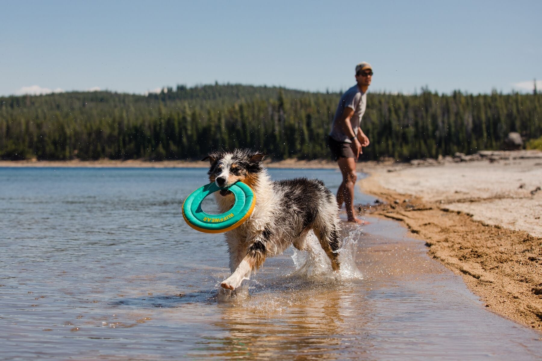 Hydro Plane™ Bioluminescent Blue Floating Dog Disc - Water Fetch Toy for Dogs - Ruffwear® - Perfect for Beach, Pool & Outdoor Play