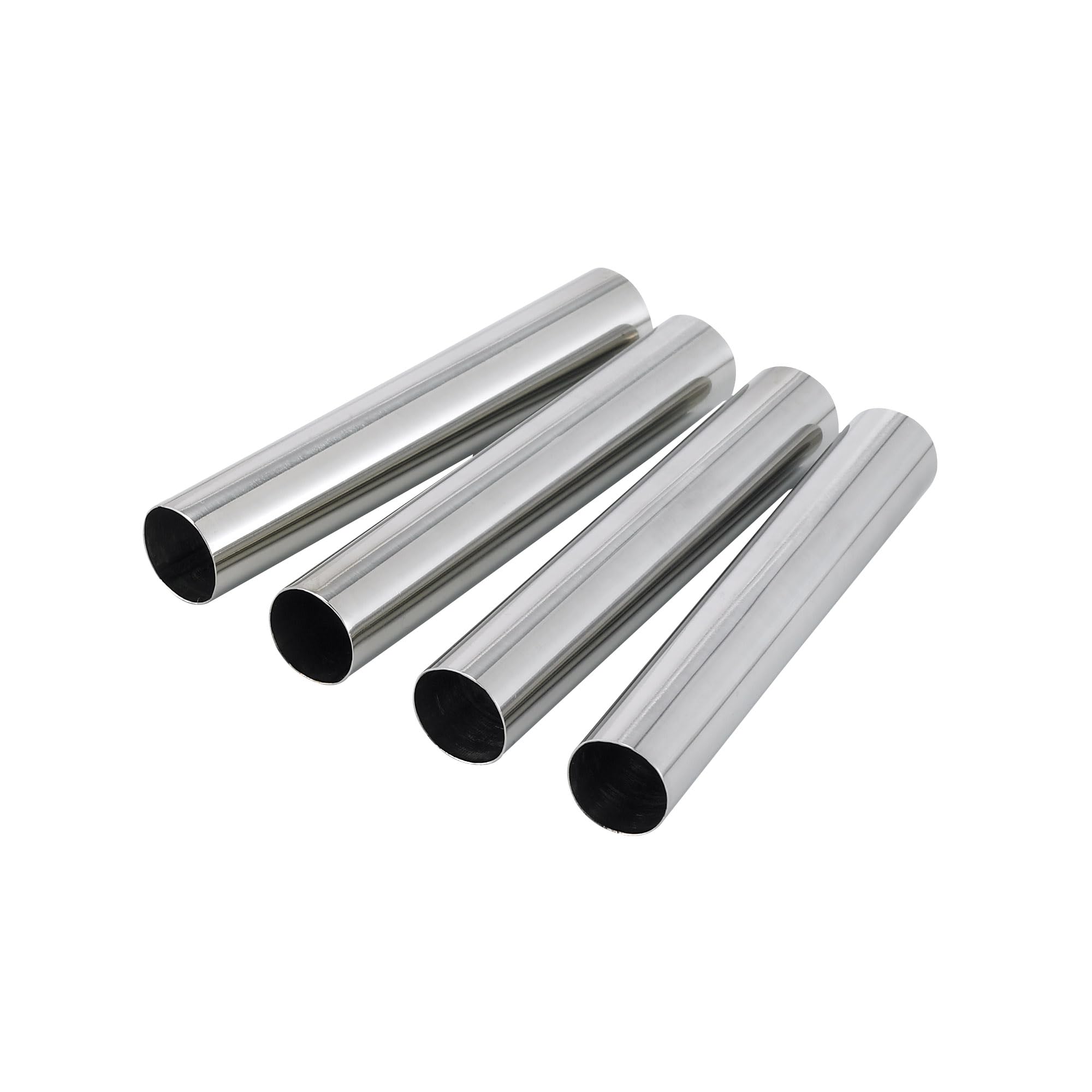 Fantes Mini Cannoli Maker Forms - Set of 4 Stainless Steel Italian Pastry Tubes - Authentic Italian Market Original Since 1906 - Perfect for Making Homemade Cannoli, Cream Puffs & Desserts