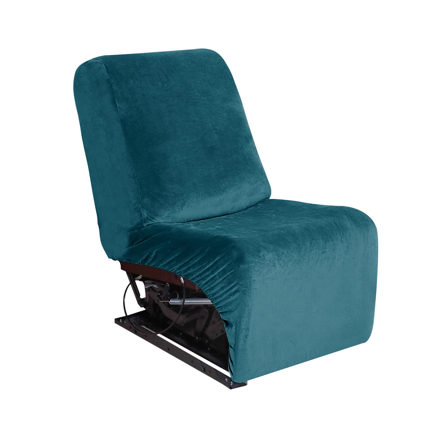 LiveGo Corner Single Seat Cover - Velvet Stretch Sofa Protector for Recliners & Sectional Couches | Reversible Water Blue Sofa Cover for Living Room | Perfect for Pets, Kids & Spill Protection