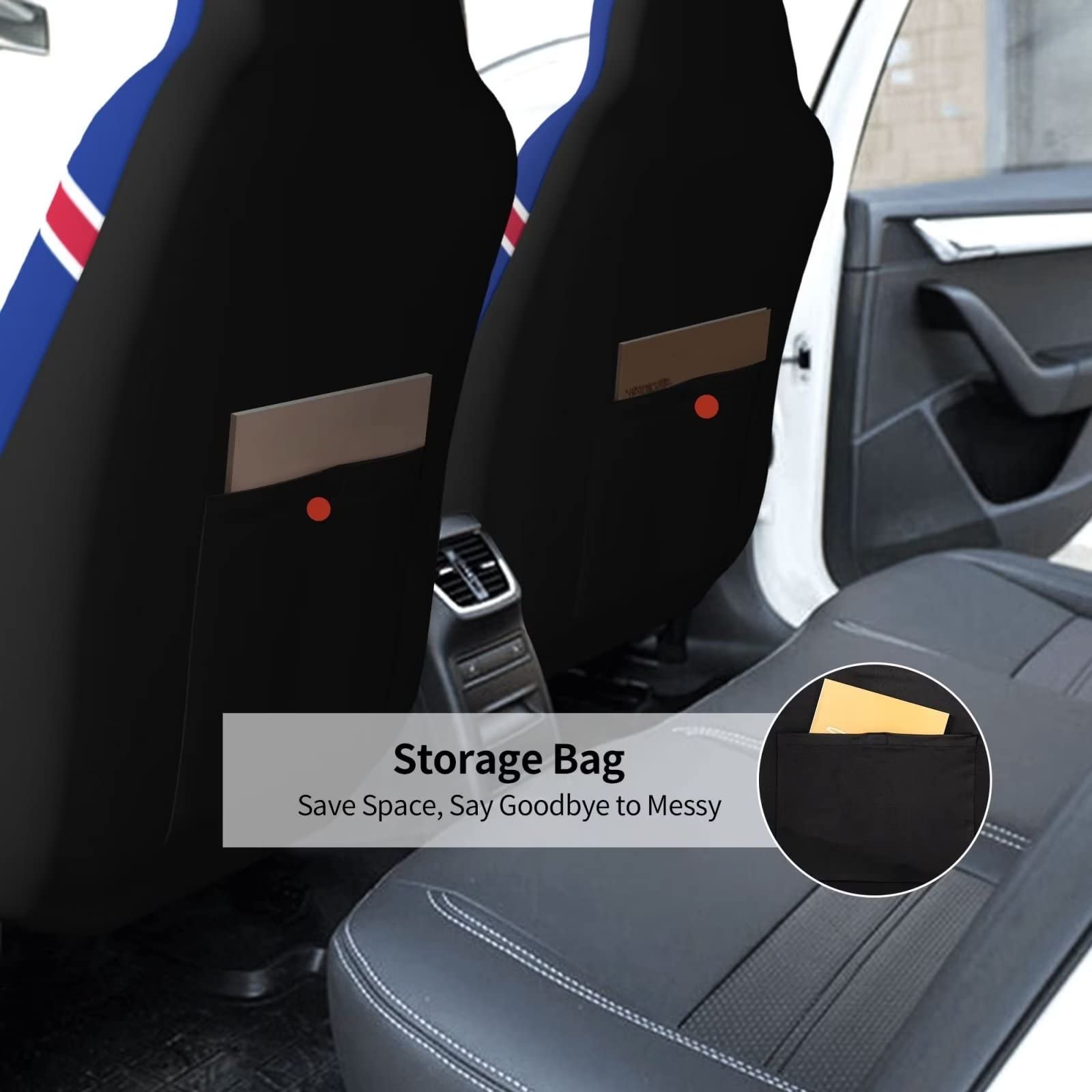 Custom Buffalo Bills Football Car Seat Covers - Personalized NFL Team Gifts with Name & Number, Elastic Soft Front Seat Protectors (2-Piece Set) | Universal Fit for Most Cars, Trucks & SUVs | Perfect for Game Day, Tailgating & Team Spirit Accessories