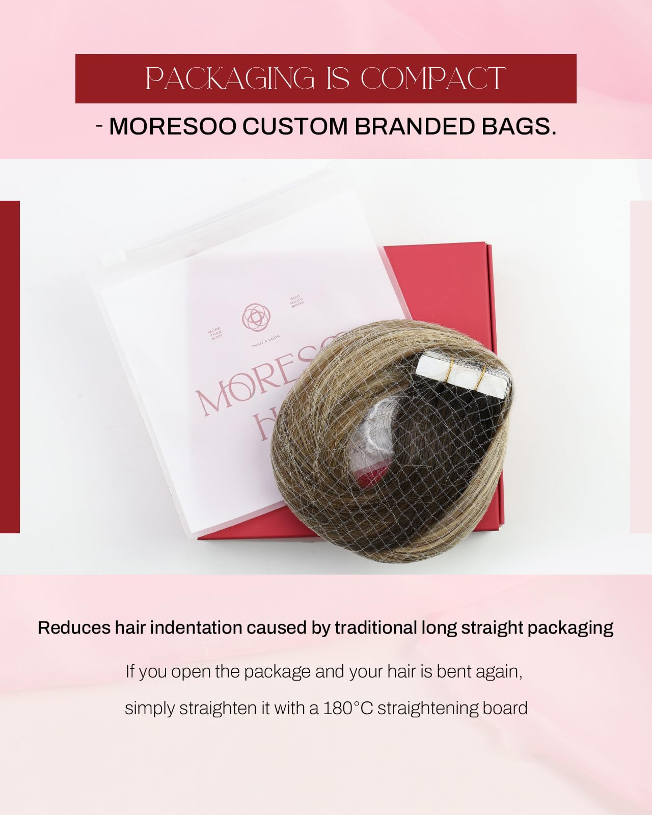Moresoo 20 Inch Honey Blonde Highlighted Tape-In Hair Extensions - 20pcs 50g Human Hair Extensions for Seamless & Invisible Look - Perfect for Parties, Weddings & Daily Styling