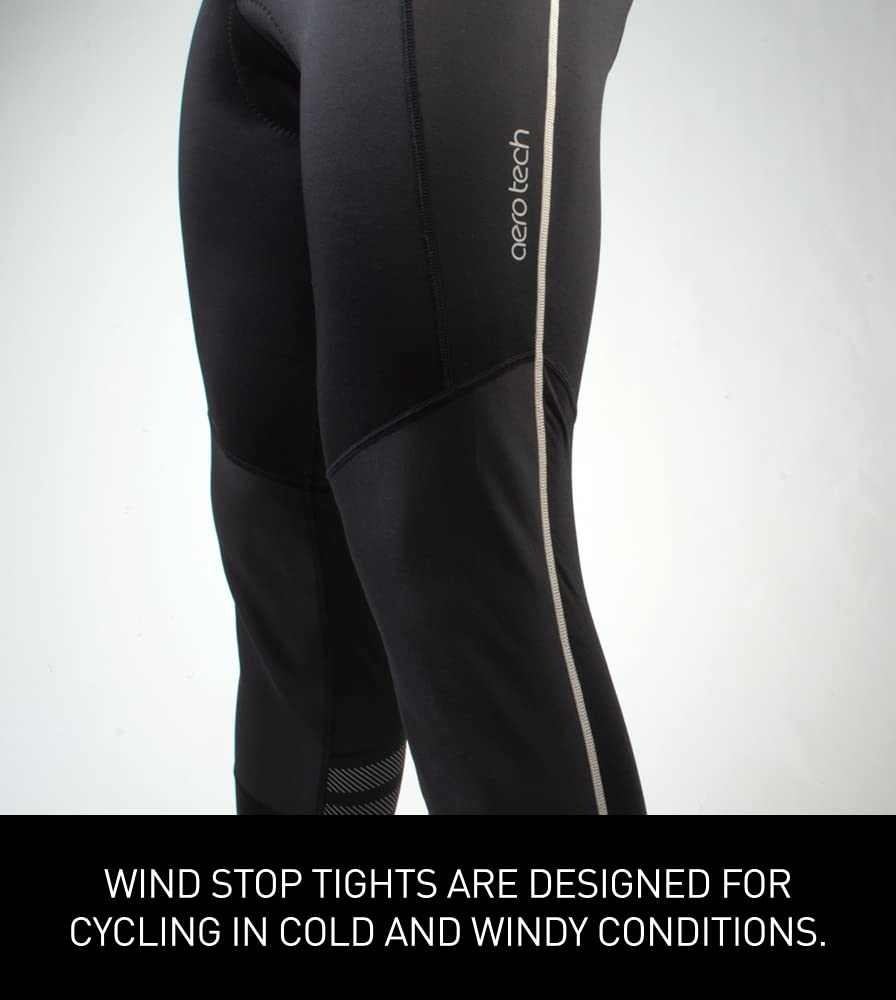 Men's Windproof Cycling Tights with Padding - High Visibility Reflective Leggings for Cold Weather Riding | Winter Biking, Road Cycling & Outdoor Training