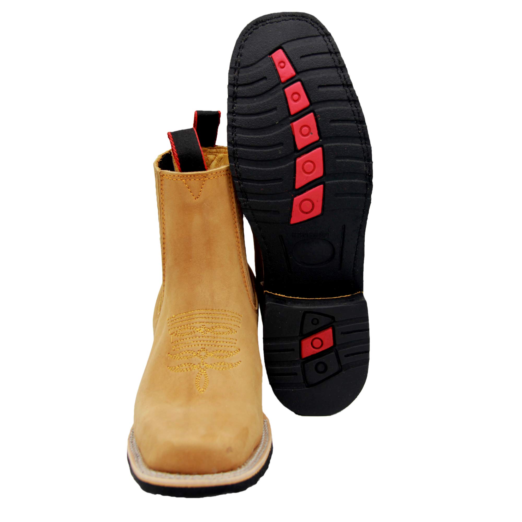 Men's Western Cowboy Boots - Short Ankle Rodeo Boots for Men | Durable Leather Work Boots for Country Dancing, Riding & Outdoor Activities