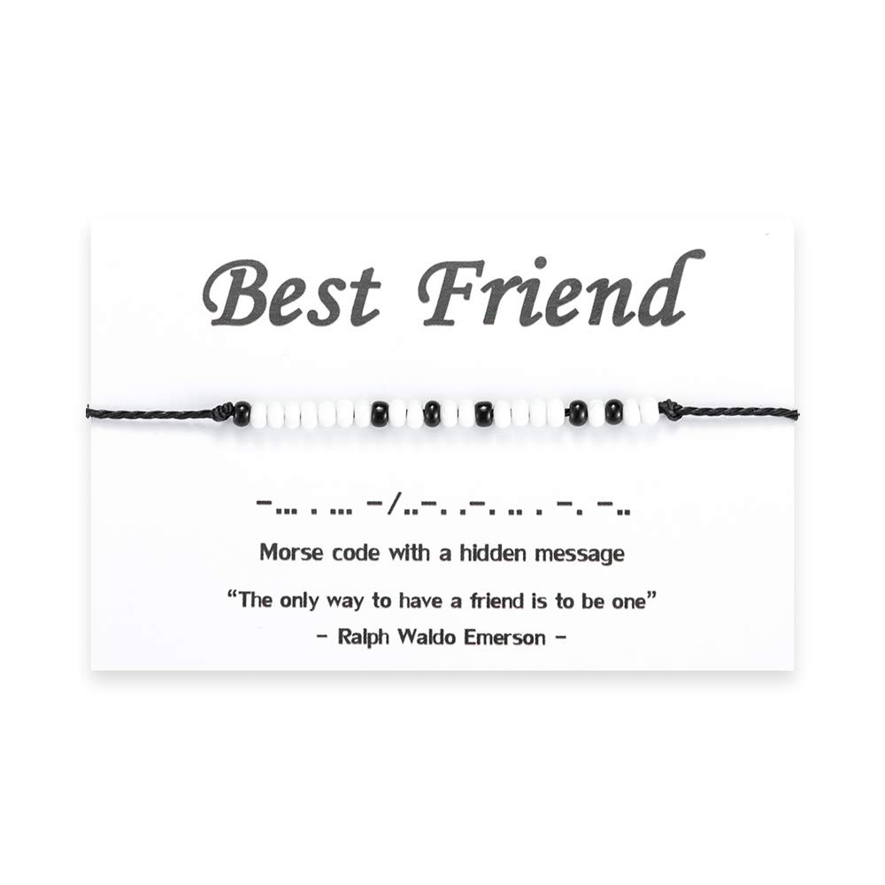 Best Friend Bracelet for Women & Girls - Morse Code BFF Matching Jewelry Set, Thoughtful Birthday Gifts for Besties | Friendship Bracelets for Couples, Sisters, Best Friends