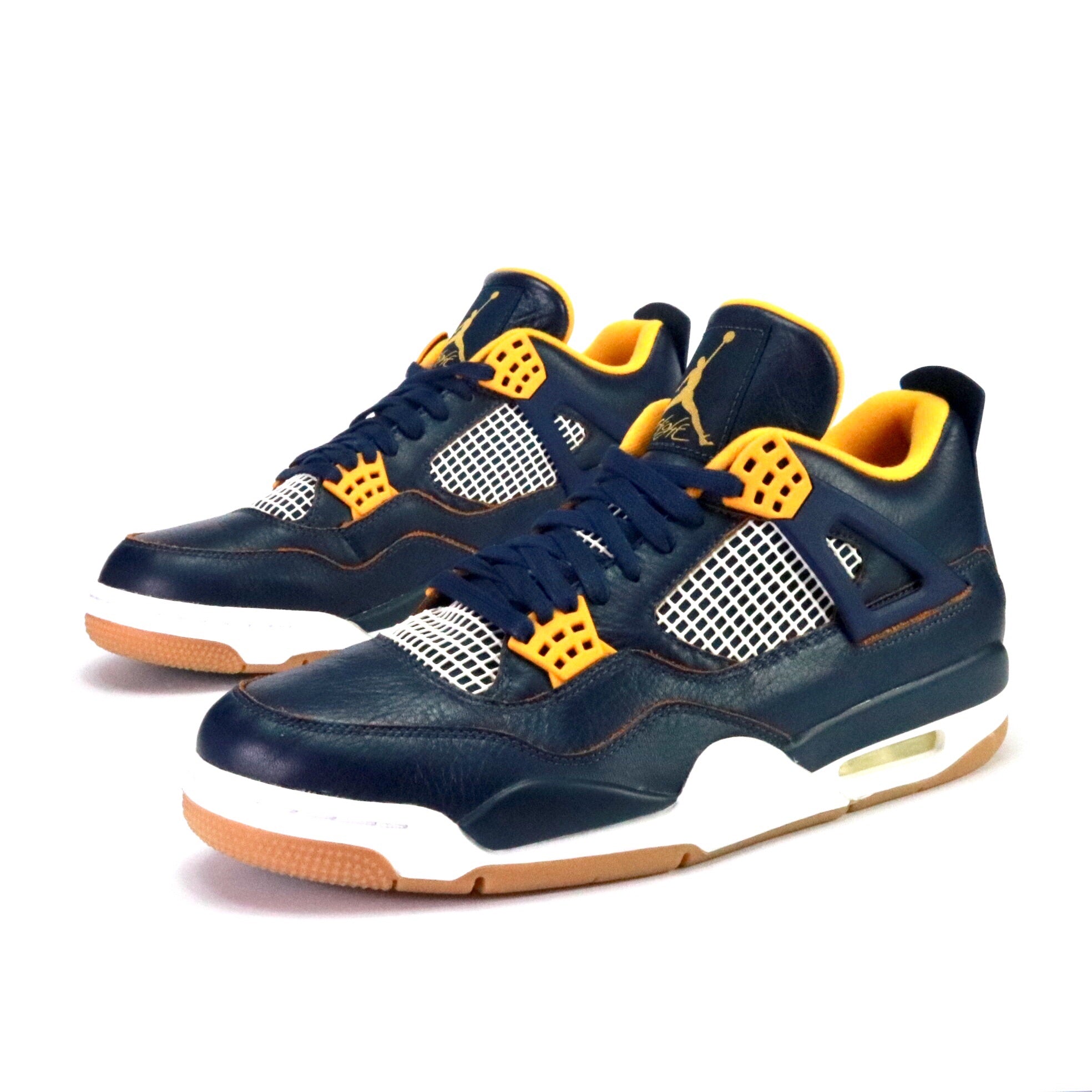 Air Jordan 4 Retro Dunk From Above Sneakers - Midnight Navy/Metallic Gold/White Basketball Shoes for Men | Perfect for Streetwear, Basketball Games & Sneaker Collecting