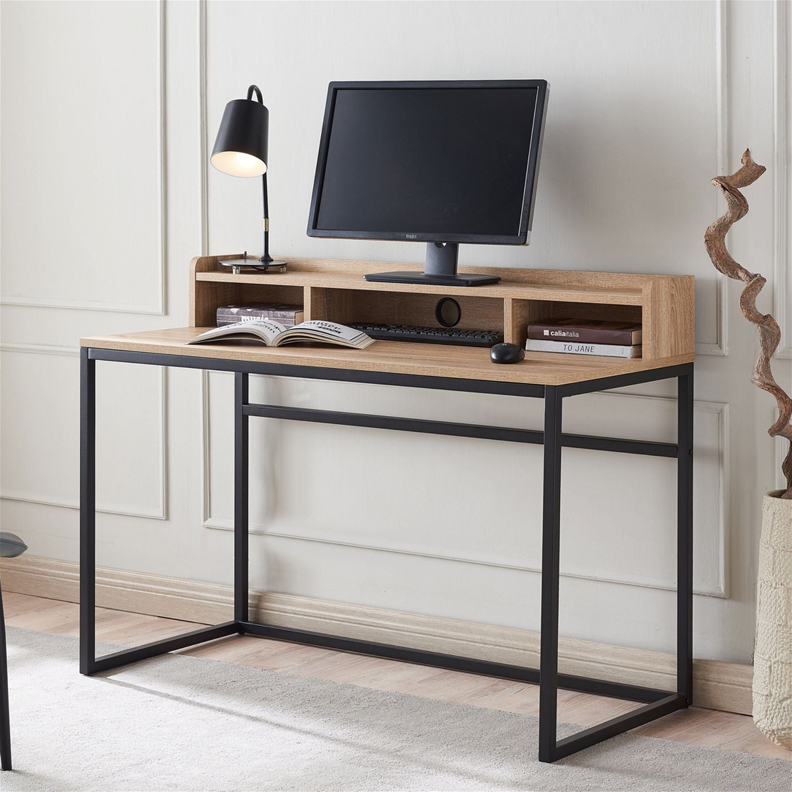 Woodstock Sally Office Desk 1200 - Light Oak Finish, Modern Home Office Furniture for Small Spaces | Perfect for Remote Work & Study