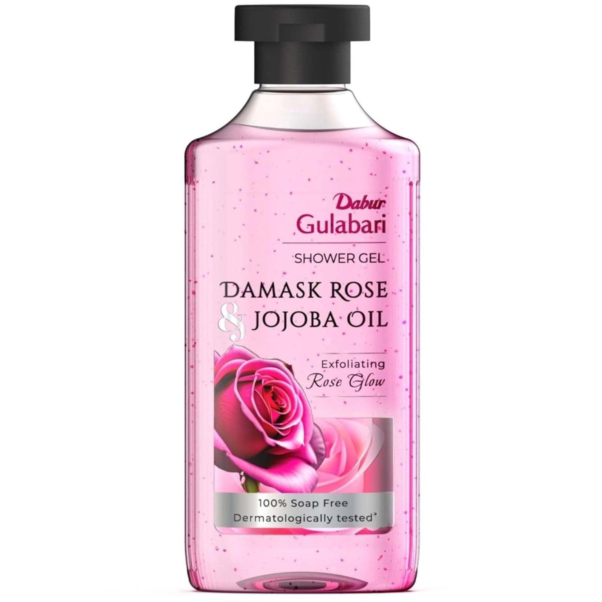 Dabur Gulabari Shower Gel with Damask Rose & Jojoba Oil - 250ml | Exfoliating Rose Extract Beads | Paraben & Silicone Free | 99% Pure Glycerin Body Wash | Soap Free for Sensitive Skin | Perfect for Daily Hydration & Relaxing Bath Time