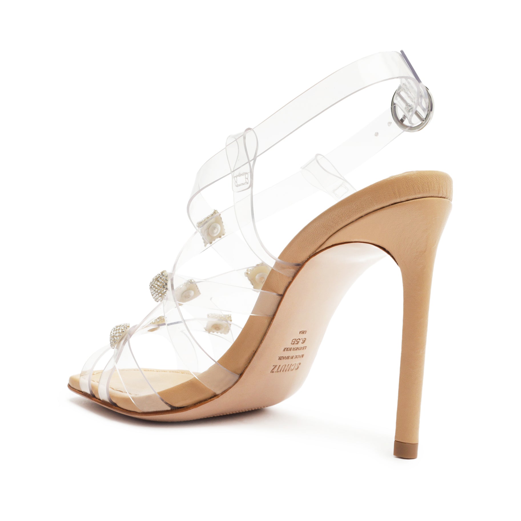 Georgia Vinyl Sandal with 3-Inch Heel - Women's Comfortable High Heel Sandals for Summer, Beach, and Casual Outings (Style: S2085101550008)