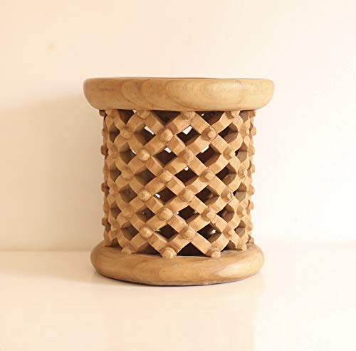 Handmade Bamileke Coffee Table - Rustic Wood End Table for Living Room, Home Decor, Unique Handcrafted Furniture | Perfect for Farmhouse, Boho & Modern Interior Design